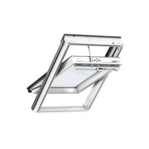 Velux GGL 207021U centre pivot electric laminated inner, toughened outer pane White Painted